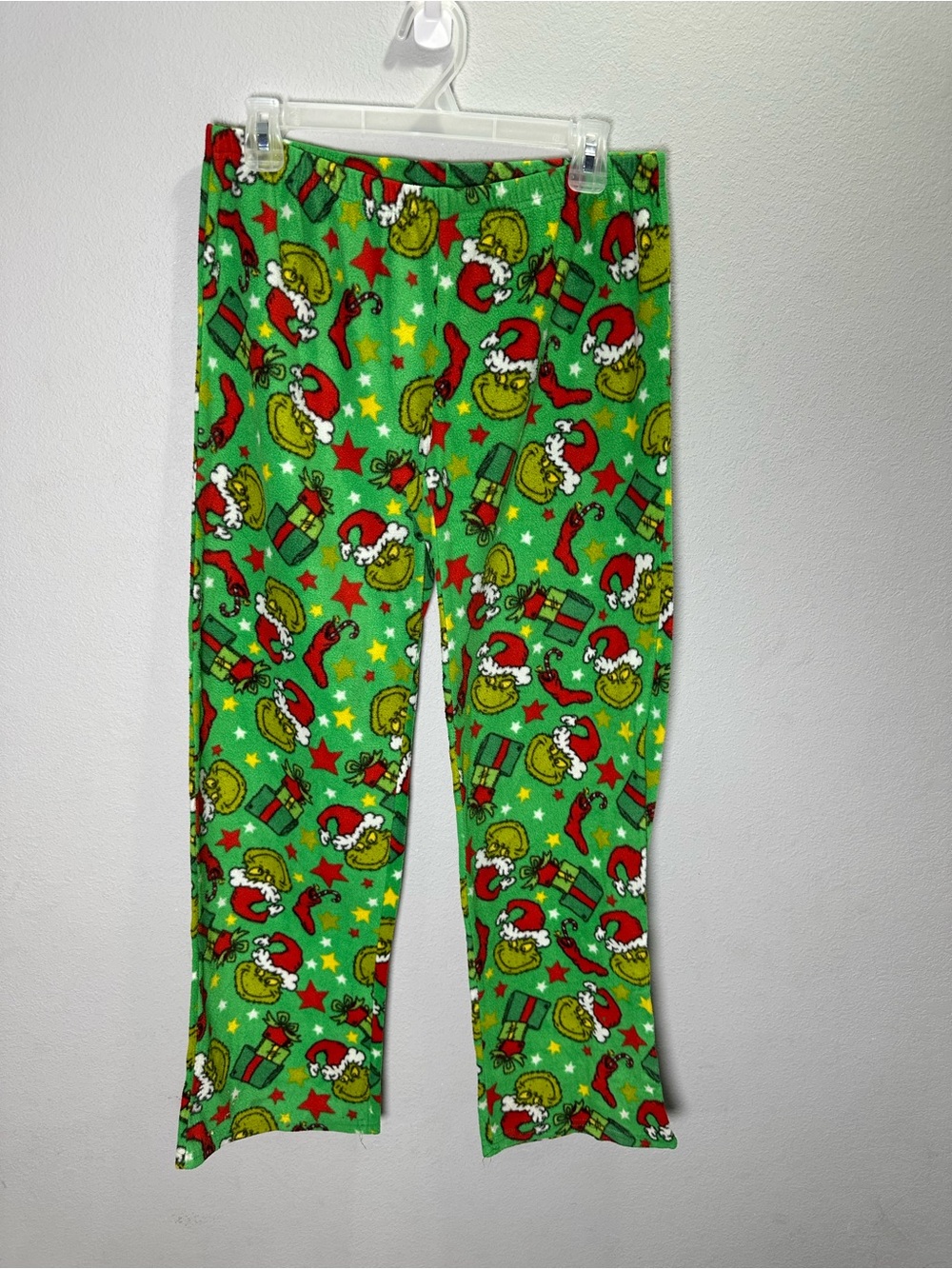 Dr. Seuss Green Grinch Holiday Pajama Pants unisex Red & Yellow Accents